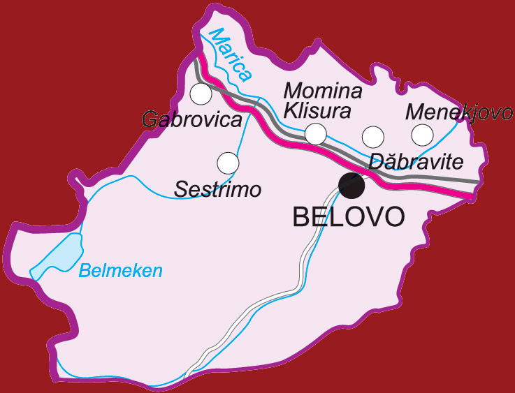 Карта общины Белово