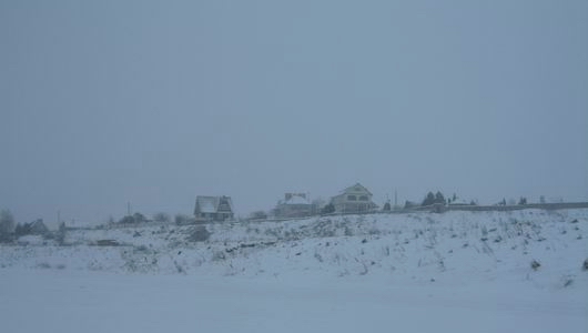 Село Рязань в снежном тумане