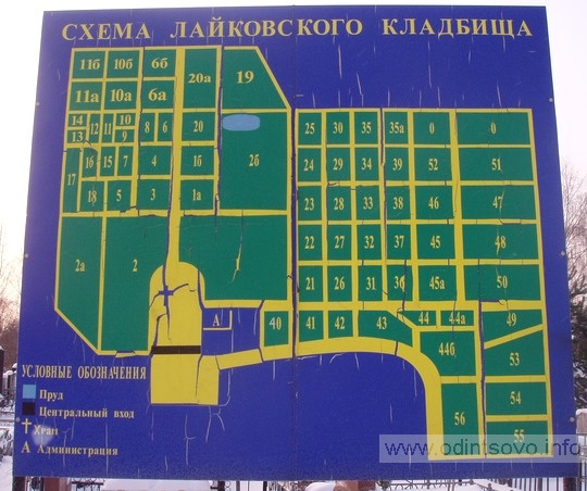 Схема лайковского кладбища Схема лайковского кладбища