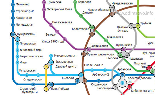 С электрички Белорусского направления в метро