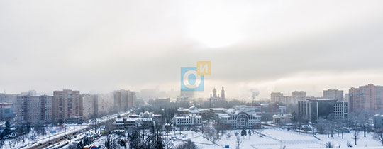Зимний туман окутал Одинцово