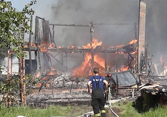 Пожар в частном секторе Голицыно