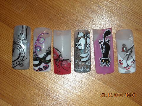 летний дизайн наложенных ногтей г