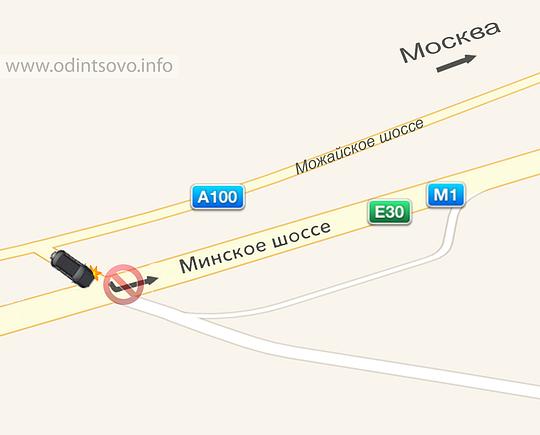 На Минском шоссе упразднили левые повороты, 73 километр Минского шоссе
