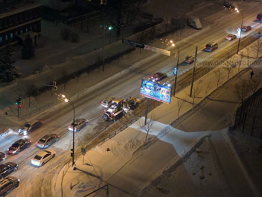 Снегопад в Одинцово, Из-за снегопада Красногорское шоссе сузилось до одной полосы