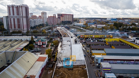 Строительство моста в 8-й микрорайон города Одинцово, октябрь 2017, Эстакада в 8 микрорайон города Одинцово