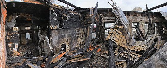 Дом купца Пискарёва (после пожара), В Звенигороде сгорело историческое здание