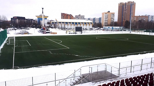 Футбольное поле на центральном стадионе Одинцово, В Одинцово завершили реконструкцию центрального стадиона