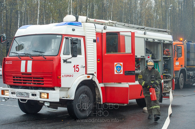 Пожарный автомобиль п. Горки-2, Показательные учения прошли на платном участке Минского шоссе с привлечением всех служб оперативного реагирования