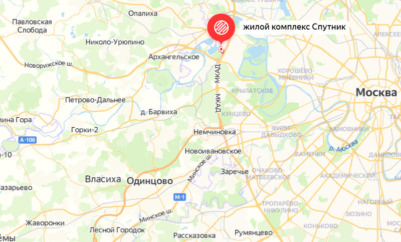 Жилой комплекс «Спутник» на карте, Одинцовские депутаты проголосовали за создание в ЖК «Спутник» АНО дошкольного образования