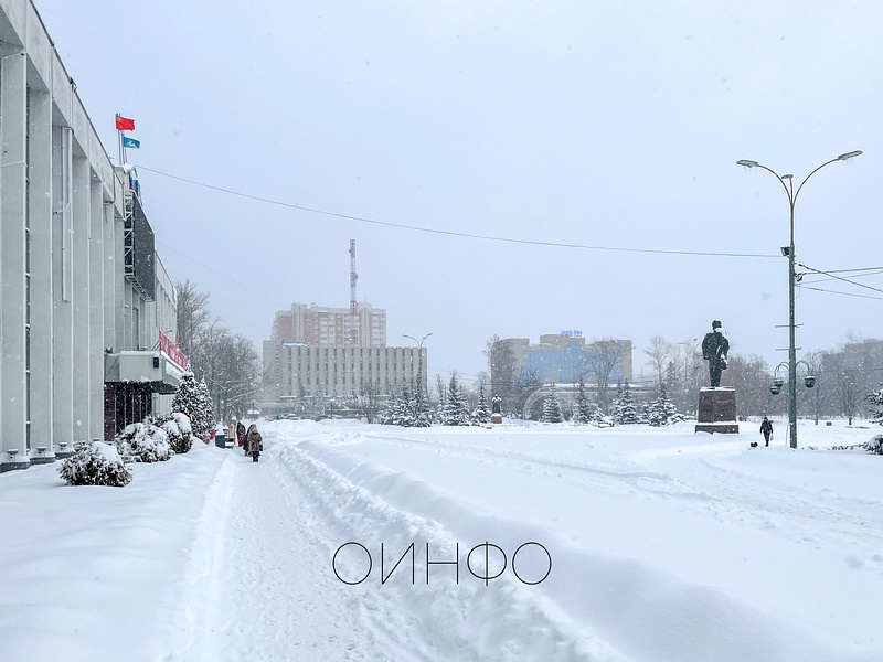 Центральная площадь Одинцово, Одинцово после рекордного снегопада