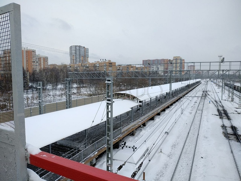 Станция «Одинцово», платформа и ж/д пути, Ноябрь