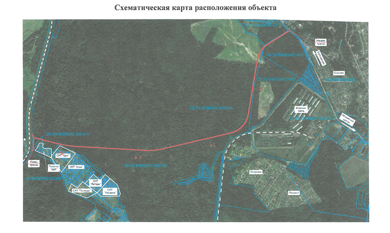 Ситуационная карта расположения объекта, В Одинцовском округе готовят проект планировки для строительства дороги на землях лесного фонда
