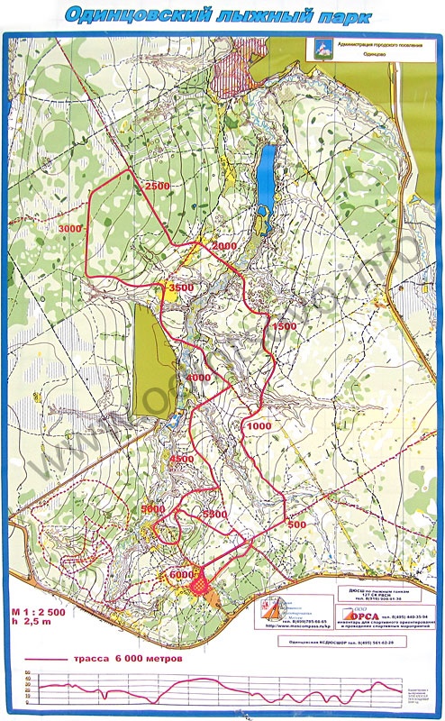 Схема Одинцовского лыжного парка, Лыжероллерная трасса, Карта, трасса, лыжня, соревнования, гонка, ando