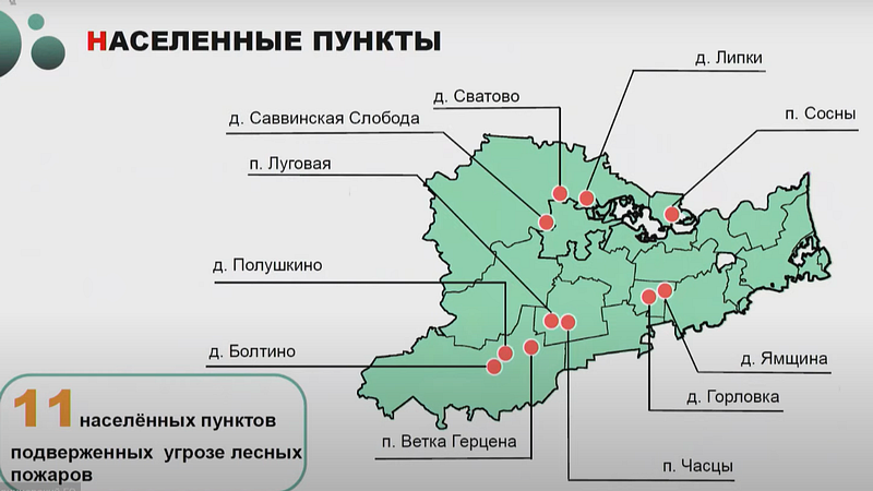 11 населённых пунктов, подверженных угрозе лесных пожаров, Названы населённые пункты Одинцовского округа, подверженные угрозе лесных пожаров